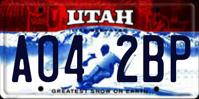 UT license plate A042BP