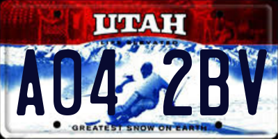 UT license plate A042BV