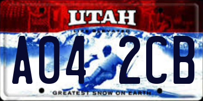 UT license plate A042CB