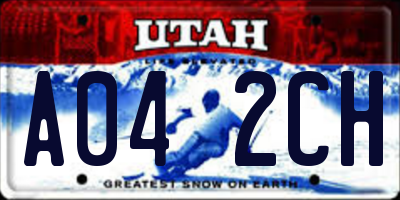 UT license plate A042CH