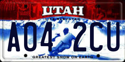 UT license plate A042CU