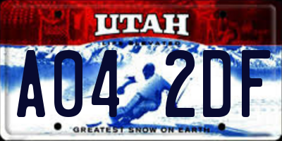 UT license plate A042DF