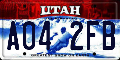 UT license plate A042FB