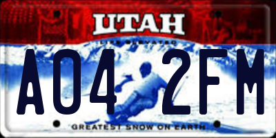 UT license plate A042FM
