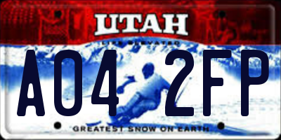 UT license plate A042FP