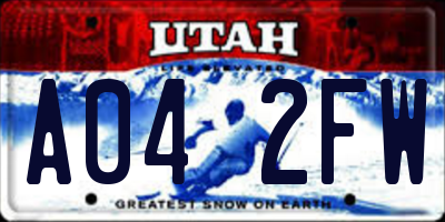 UT license plate A042FW