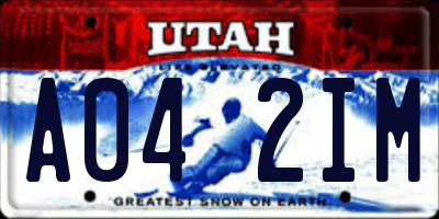 UT license plate A042IM