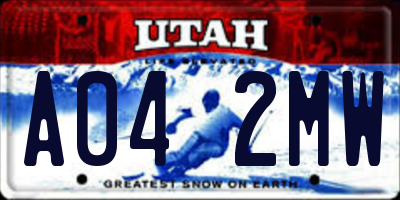 UT license plate A042MW