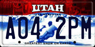 UT license plate A042PM