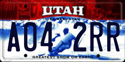 UT license plate A042RR