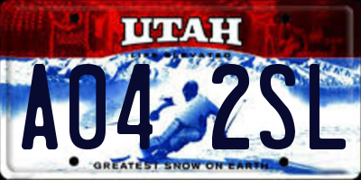 UT license plate A042SL