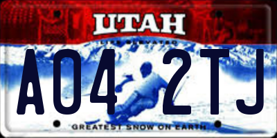 UT license plate A042TJ