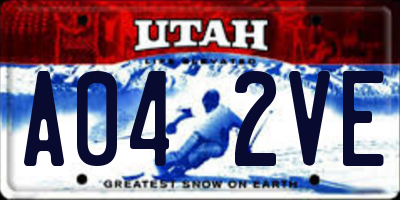 UT license plate A042VE