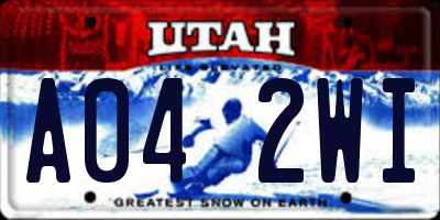 UT license plate A042WI