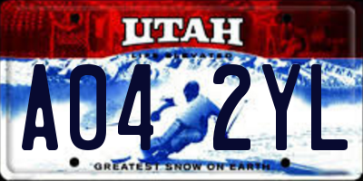 UT license plate A042YL