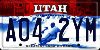 UT license plate A042YM