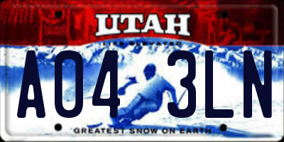 UT license plate A043LN