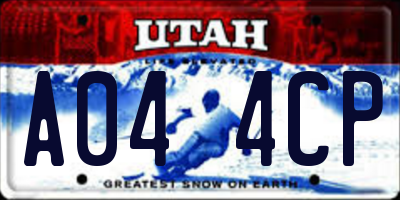 UT license plate A044CP