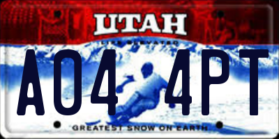 UT license plate A044PT