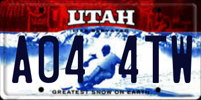 UT license plate A044TW