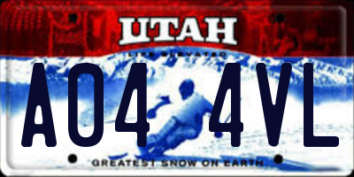 UT license plate A044VL