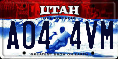 UT license plate A044VM