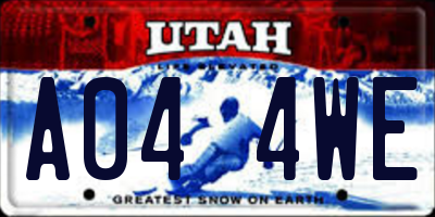 UT license plate A044WE