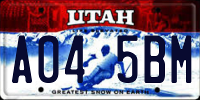 UT license plate A045BM