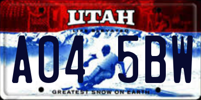 UT license plate A045BW