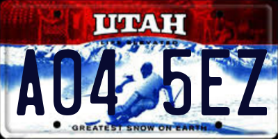 UT license plate A045EZ