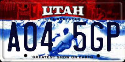 UT license plate A045GP