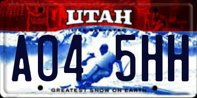 UT license plate A045HH