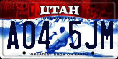 UT license plate A045JM