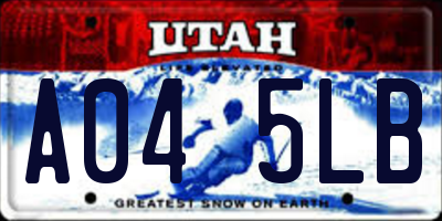 UT license plate A045LB