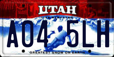 UT license plate A045LH