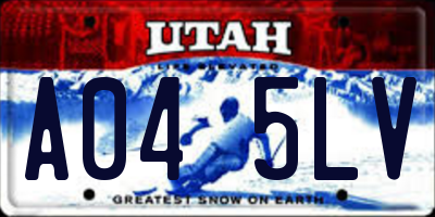 UT license plate A045LV