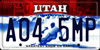 UT license plate A045MP
