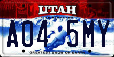 UT license plate A045MY
