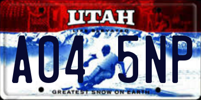 UT license plate A045NP