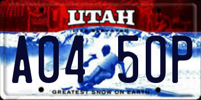 UT license plate A045OP