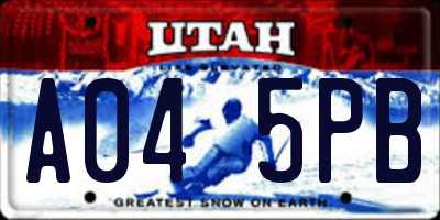 UT license plate A045PB