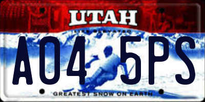 UT license plate A045PS