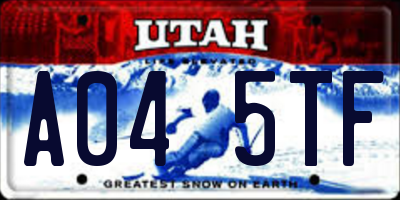 UT license plate A045TF