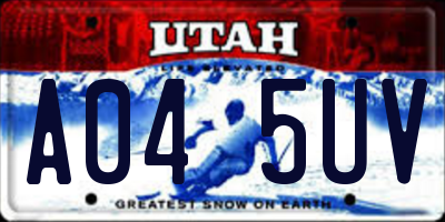 UT license plate A045UV