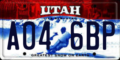 UT license plate A046BP