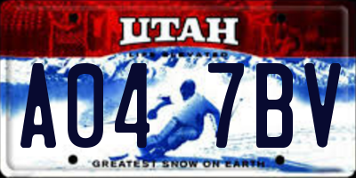 UT license plate A047BV