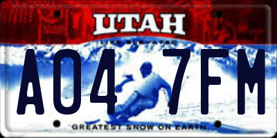 UT license plate A047FM