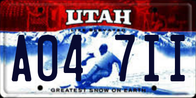 UT license plate A047II