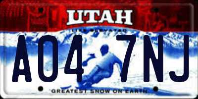 UT license plate A047NJ