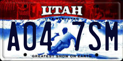 UT license plate A047SM